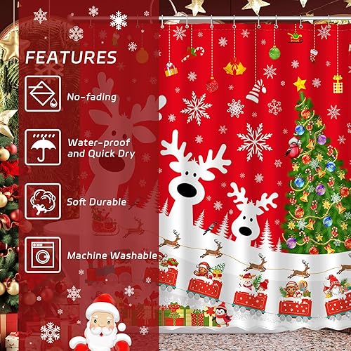 Miniatura 6 de Cortina de ducha para baño (Navidad, 72x72 pulgadas)