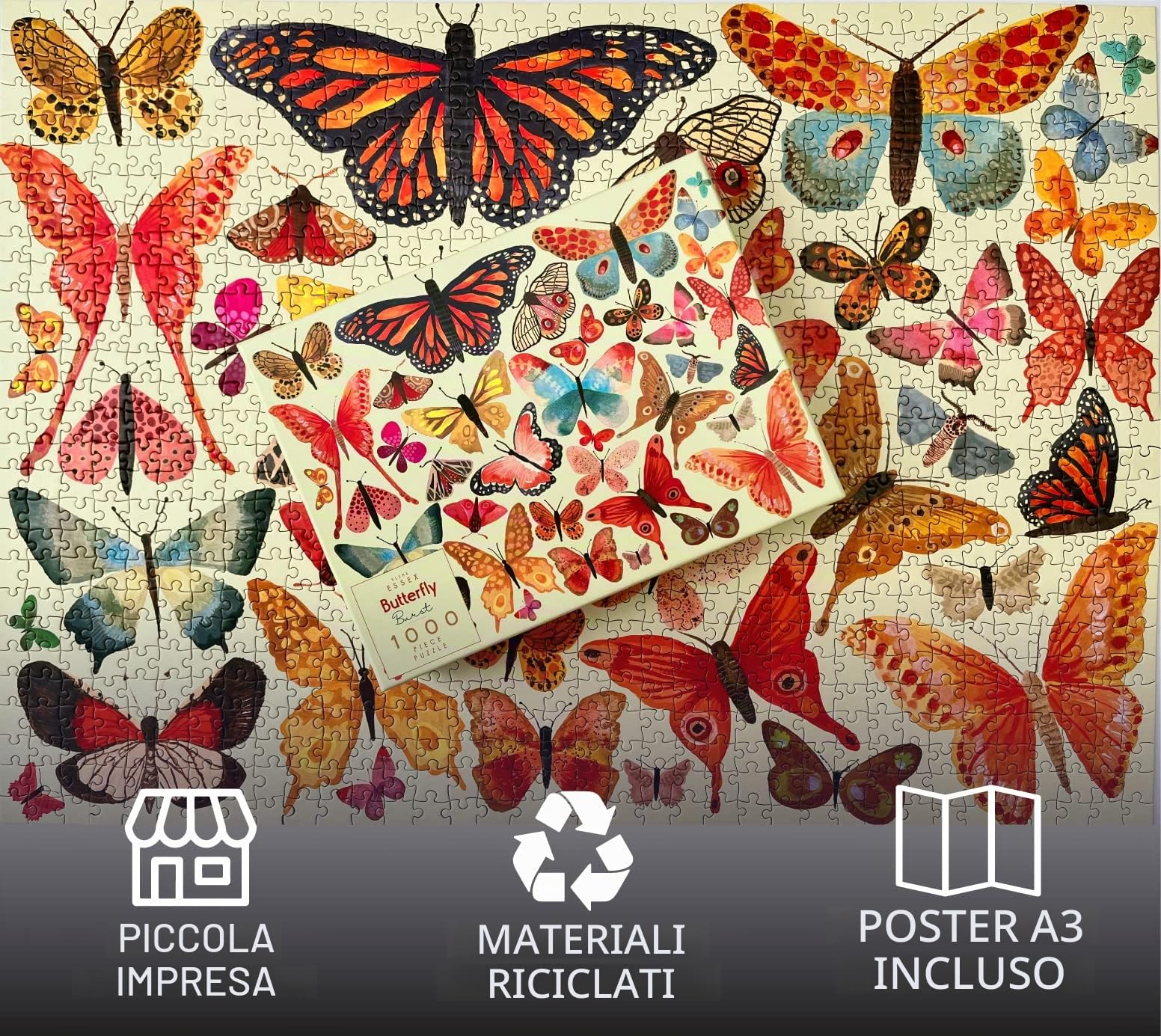 Elena Essex - Butterfly Beauty | Puzzle da 1000 pezzi per adulti, Dimensioni 51 x 71 cm, motivo: bellezza di farfalle