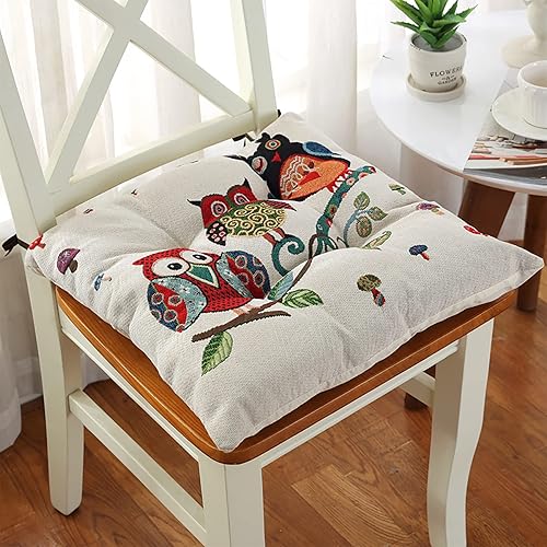 Cojines para sillas de comedor, paquete de 2 cojines para sillas de cocina de estilo europeo, juego de 2 con lazos antideslizantes, cojines para