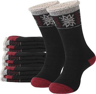 4 Pairs Thermal Socks Skiing Snowboarding Hiking Mens Womens 7X Warmer Winter Crew Boot Socks