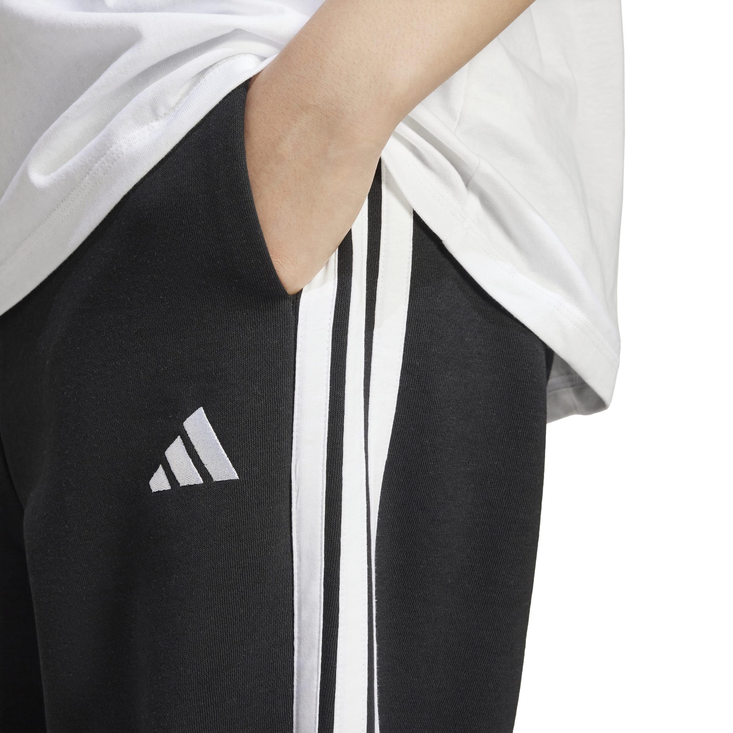 adidas ESSENTIALS 3-STRIPES FLEECE LOOSE PANTS - Spodnie golfowe Kobiety