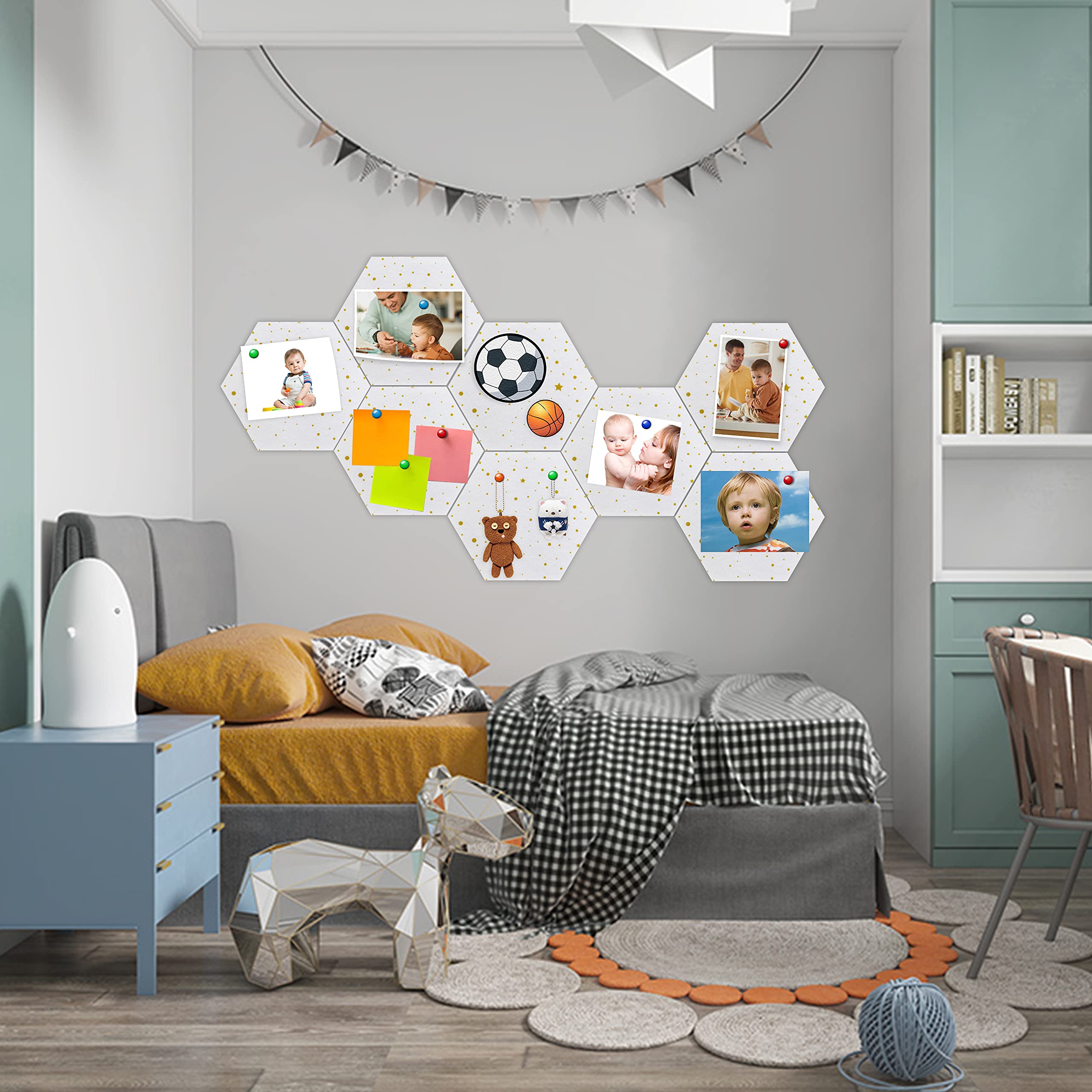 Buy Uoisaiko Large Felt Board Tiles For Wall With 30 Push Pins, 11.8"x11.8" Pack Of 6 Pin Board Notice Boards For Home Office Kitchen Bulletin Board Wall Tiles For Photos Memos