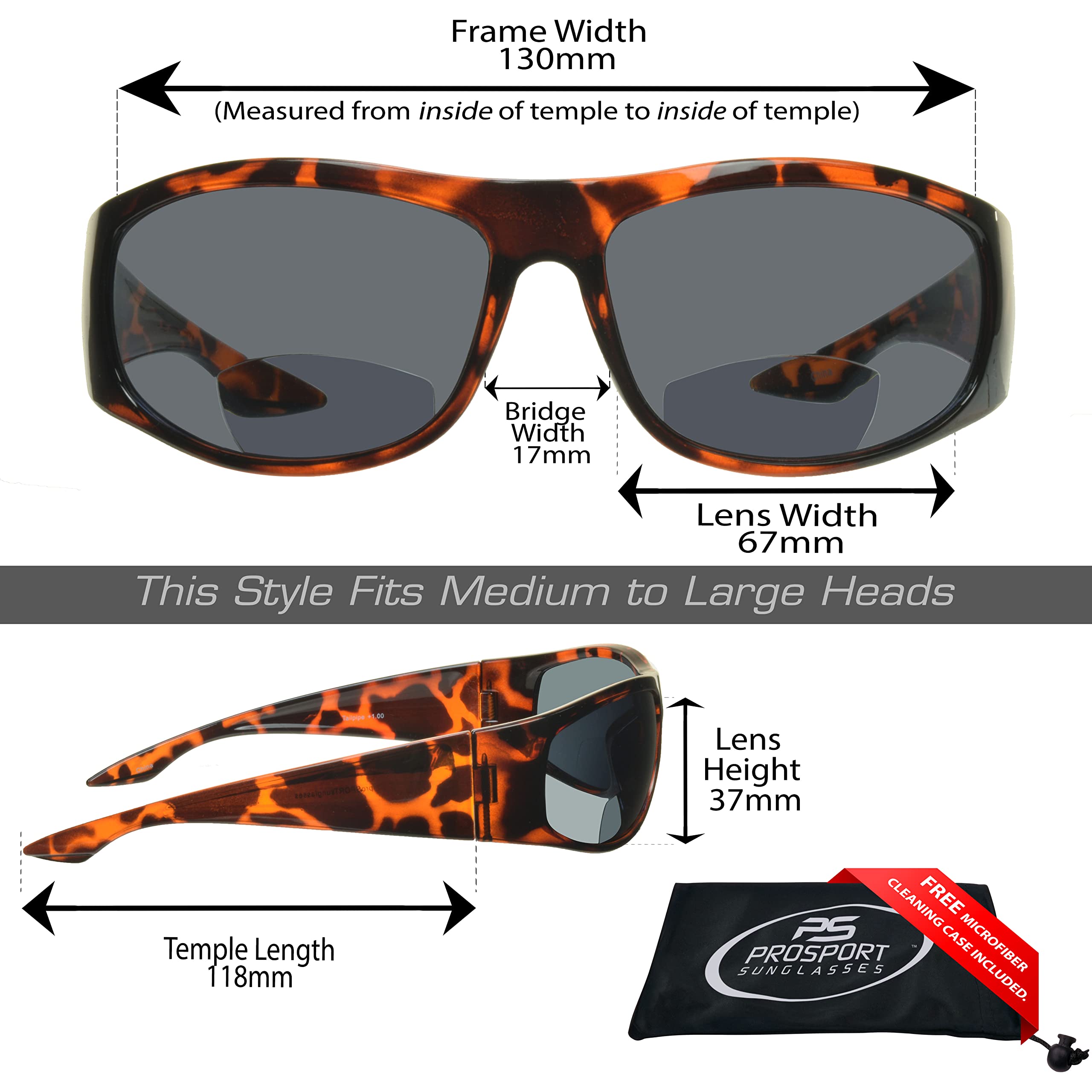 proSPORT Bifocal Reading Sunglasses Men Women Wrap Super Dark Sport Motorcycle Fishing Cycling 1.00 1.25 1.50 1.75 2.00 2.25 2.50 22