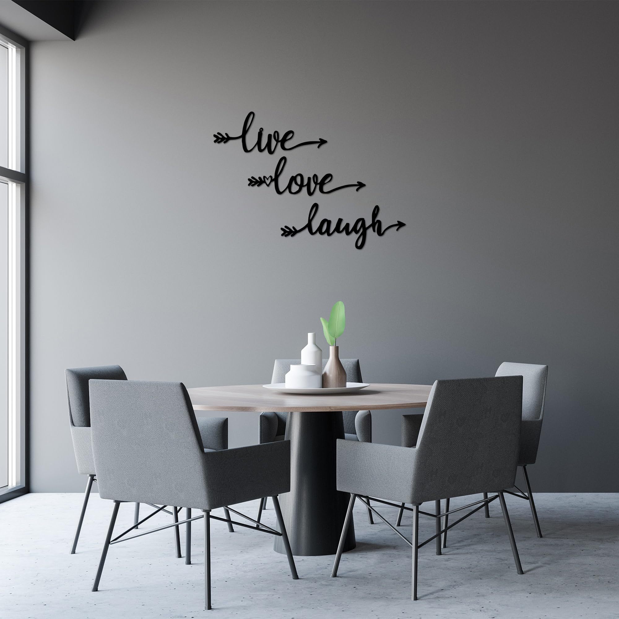 Stylish Black Decorative Metal Wall Accessory, 60 x 60 cm, 100% Metal, 1.5 cm Thickness, Perfect for Modern Home Decor & Art Display