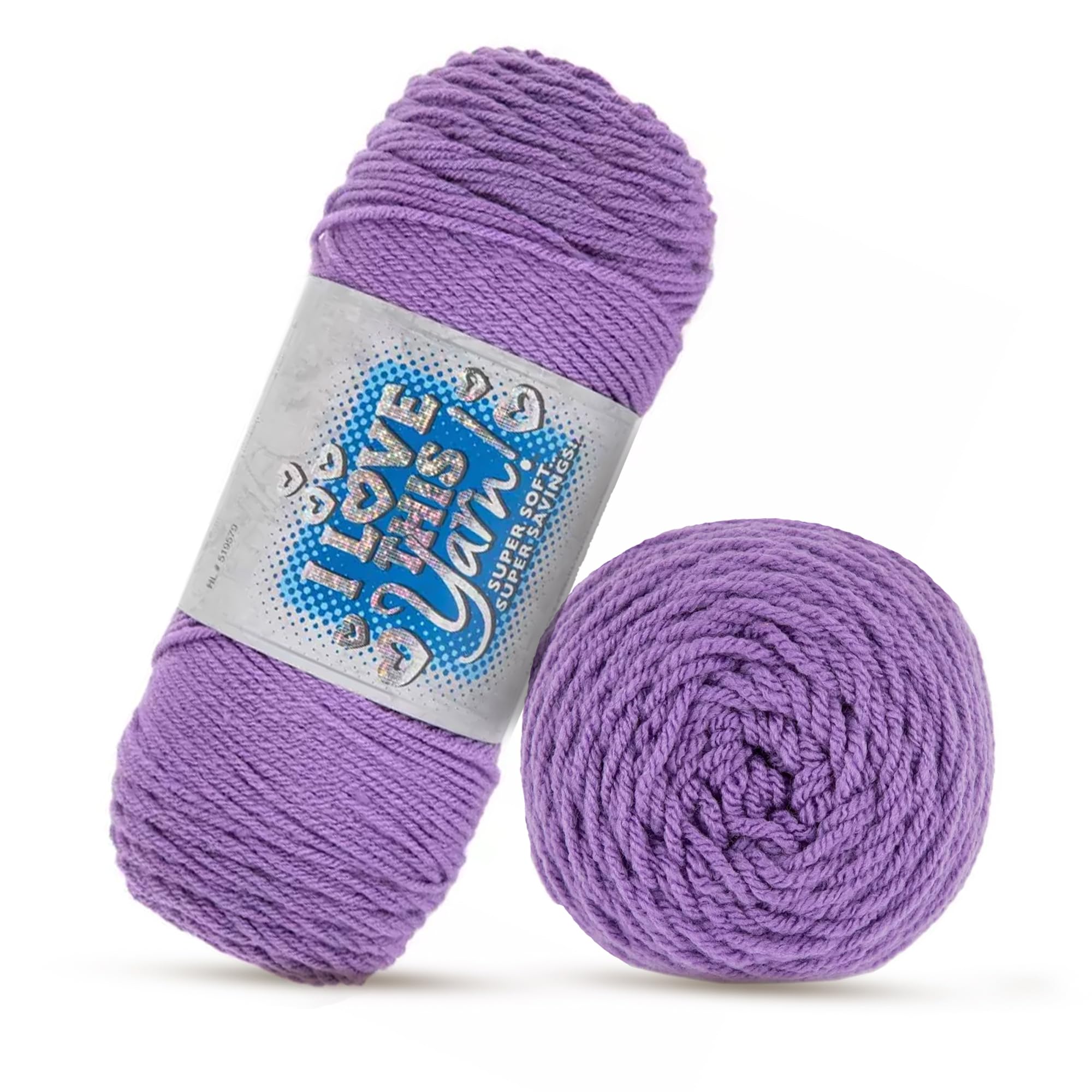 I Love This Yarn 4 - Medium Yarn for Crocheting & Knitting – Soft Yarn Skein – 355 Yards of Acrylic Yarn for Crocheting Blankets, Hats, & More – Craft Supplies for Handcrafting Accessories, Amethyst