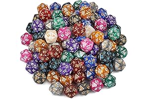 CiaraQ D20 Polyhedral DND Dice Set (100 pcs) with Storage Box for...