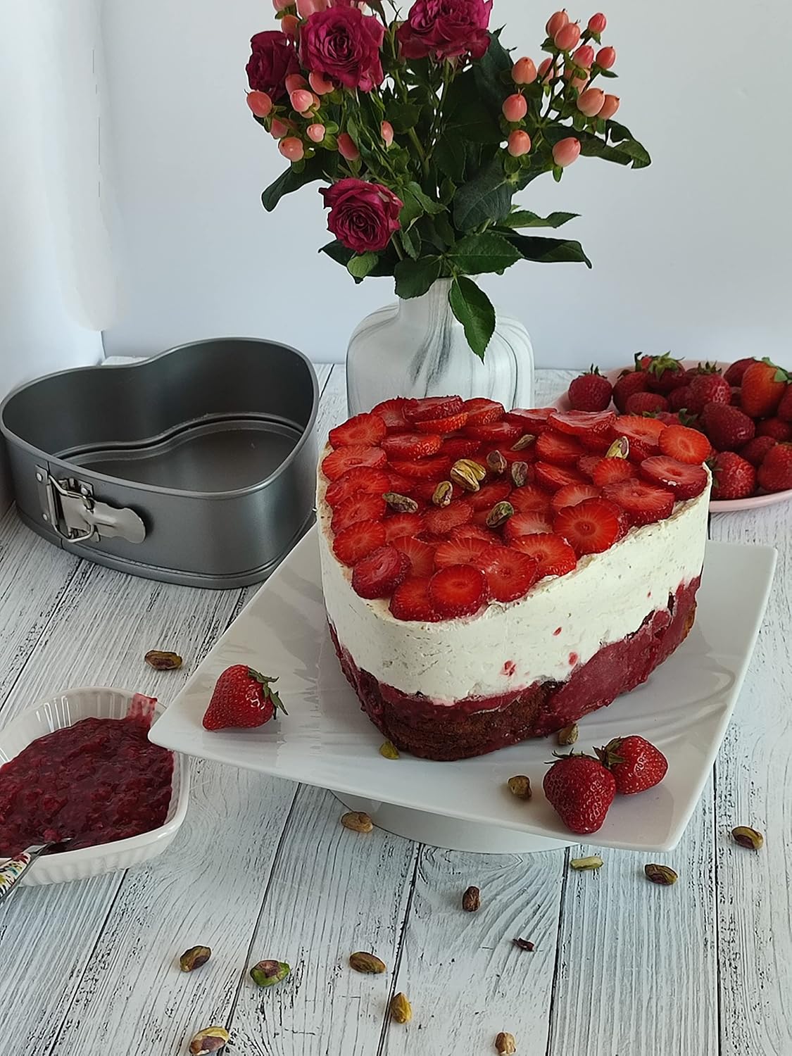 Patisse Heart springform pan, Silver Gray, 7-7/8"