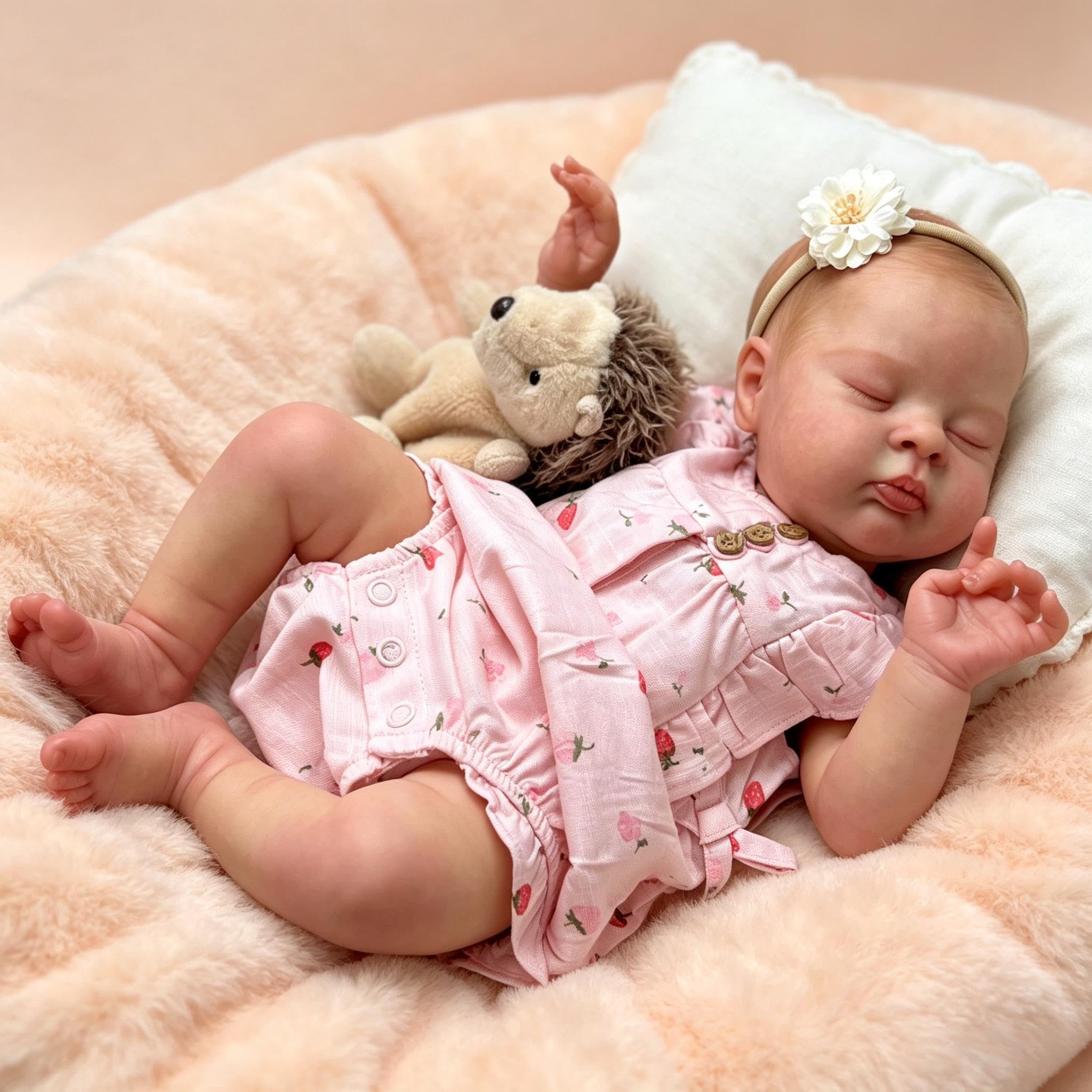 RXDOLL Ręcznie robione realistyczne lalki Reborn Baby 45 cm śpiące noworodki lalka miękka winylowa tkanina ciało realistyczne lalki niemowlęce, które wyglądają prawdziwie Reborn niemowlę lalka z