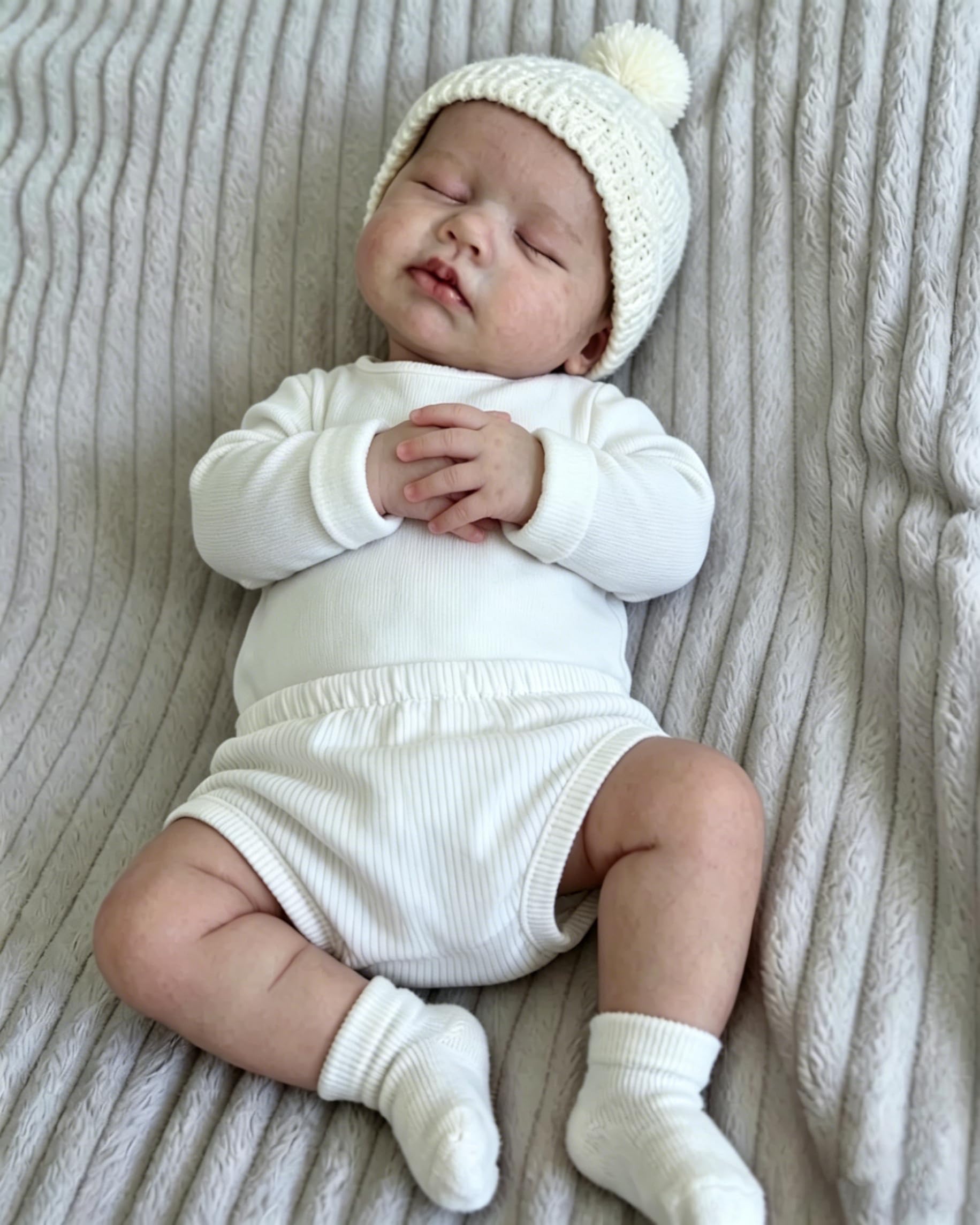 Anano Reborn Baby Mädchen Lebensrecht 18 Zoll Ganzkörper Silikon Puppen Wie Echte Puppen Aussehen, Reborn Baby Vollsilikon Lebensecht Newborn Babies Mädchen