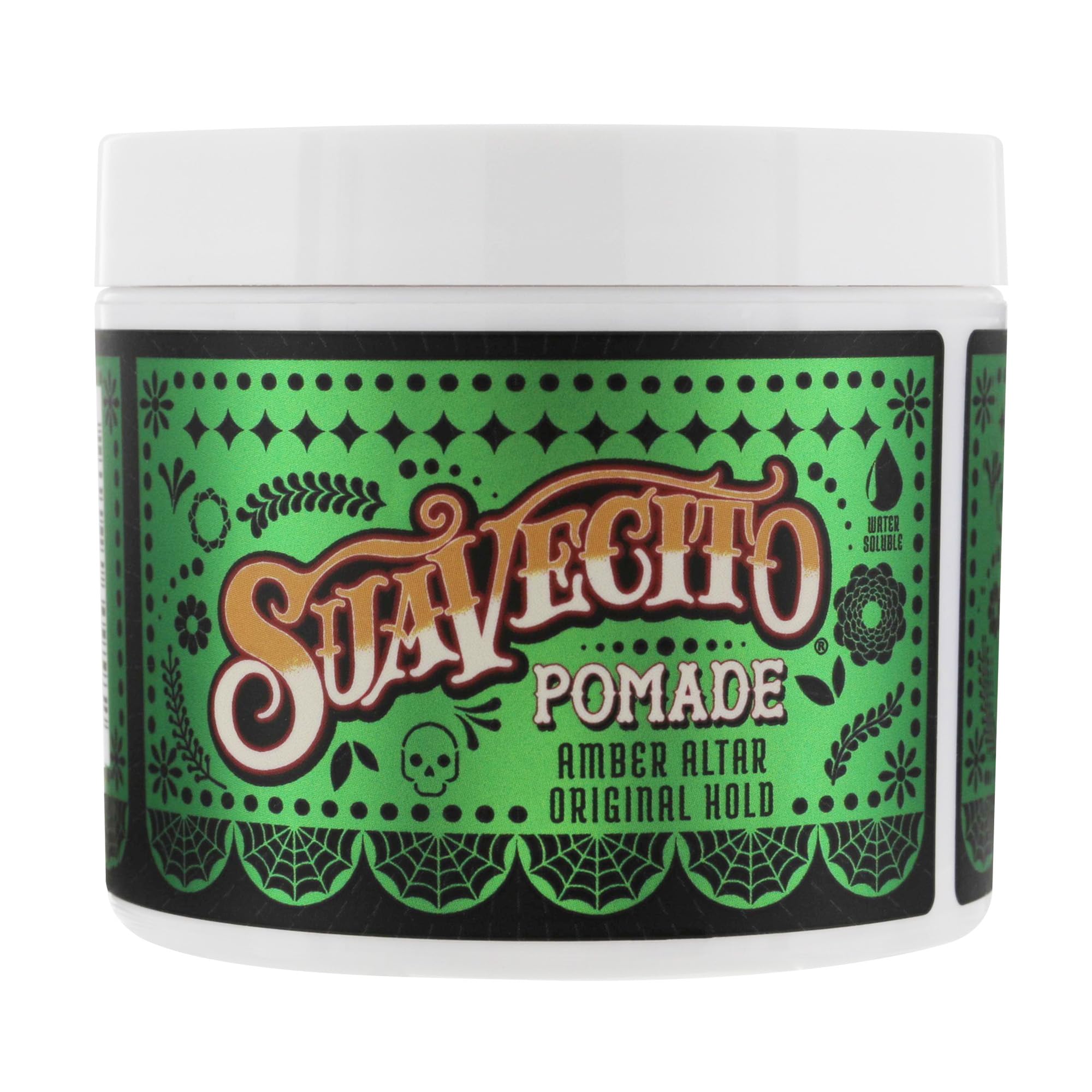 Suavecito Amber Altar Original Hold Pomade Fall Edition 4 oz - Medium Shine Water Based Wax Like Flake Free Hair Gel - Easy To Wash Out - All Day Hold For All Hairstyles