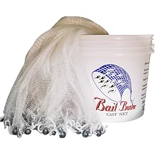 Superior Handmade Manhaden cast net, 5/8" Square mesh, 8 ft- White