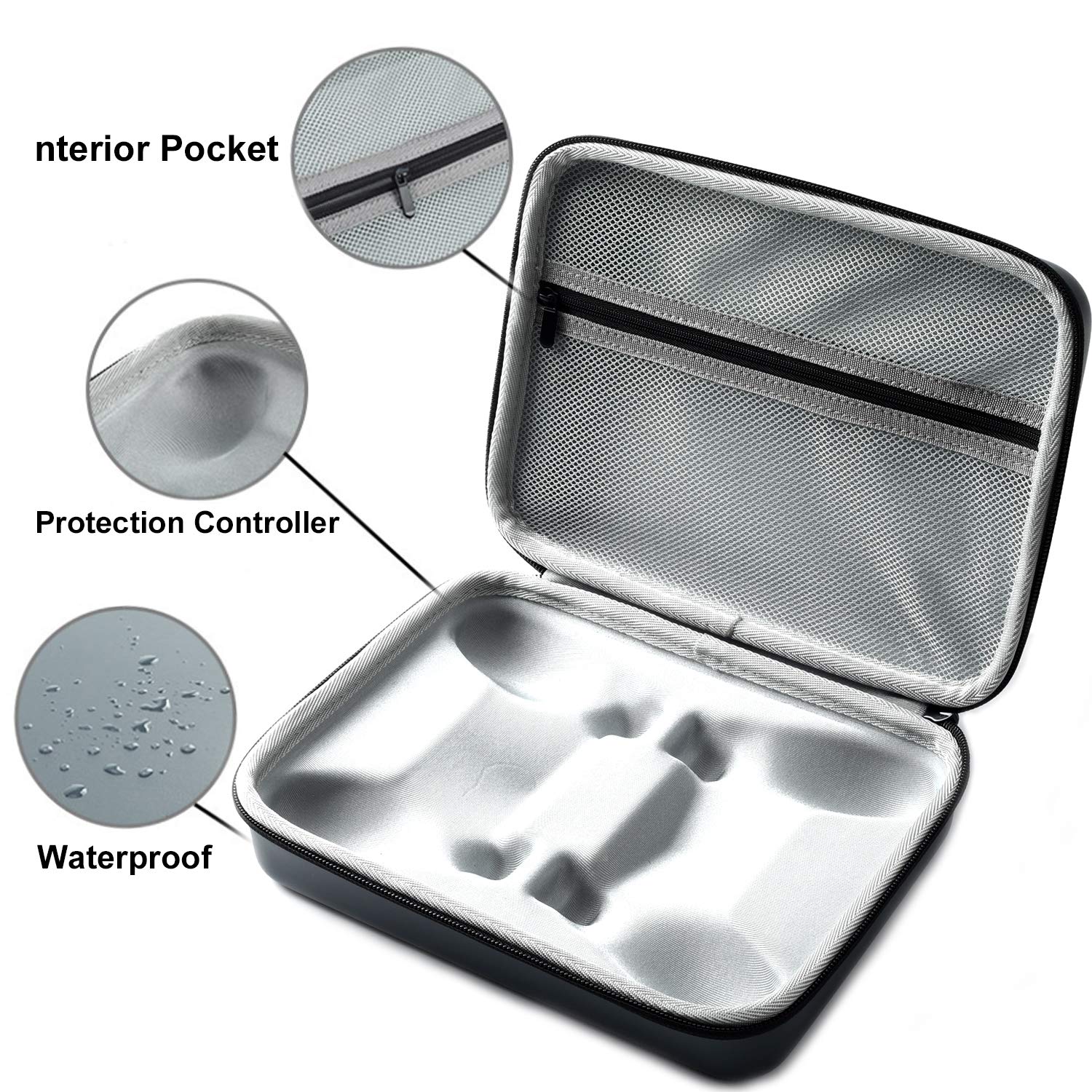 Custodia per controller per console PS5, Dual DualSense, custodia rigida protettiva per Playstation 5 due controller da viaggio, con spazio per cavo e accessori (grigio)