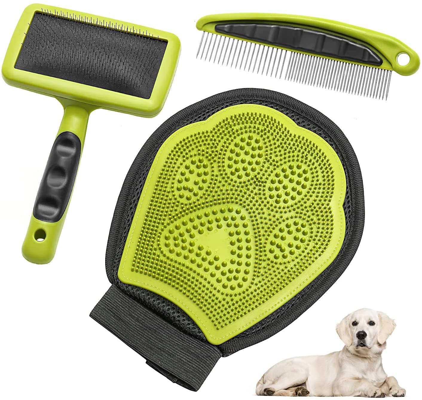 Waafa 3-In-1 Pet Grooming Kit for Dogs & Cats Consisting of Bathing Glove, Self Cleaning Brush, and Gentle Dog Comb Grooming Essentials Long Hair Grooming Kit Pet Spa Kit for Dog (B09N41K94T) Amazon Price History, Amazon Price Tracker