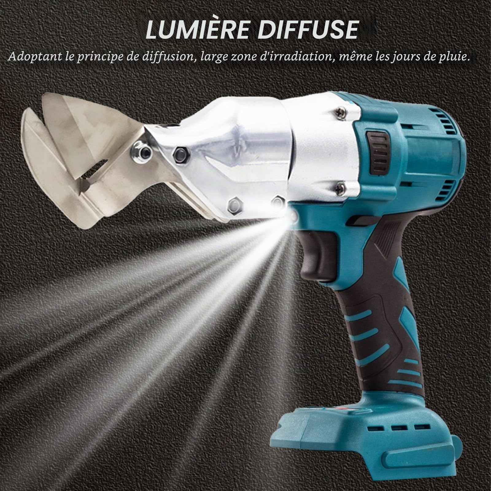 Cisailleuse électrique en tôle compatible avec batterie Makita 18V, cisailleuse électrique en métal sans balais, cisailleuse électrique à 360° pour couper l'acier, moteur sans balais Max 2,0 mm (sans