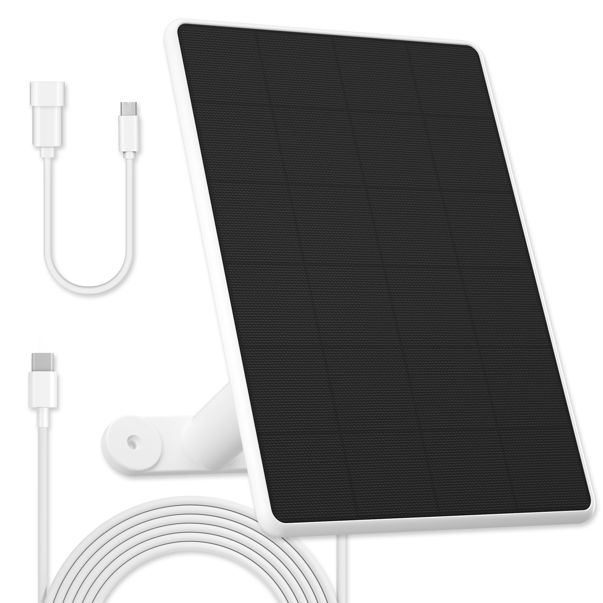 Solar Panel for eufy Security Camera,6W Solar Charger for eufyCam E,2/2 Pro,2C/2C Pro,soloCam E20/E40 Spotlight,10ft USB-C Cable for eufy with Micro USB & Rubber Plug,Waterproof,360° Adjustable Mount-image-23