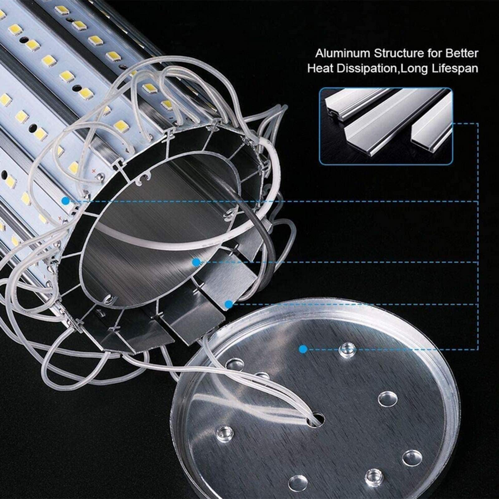 Bombillas LED maíz con base, bombilla bajo consumo 30 W, equivalente a bombilla incandescente 240 W, adecuada iluminación áreas grandes en interiores y exteriores, verdadero