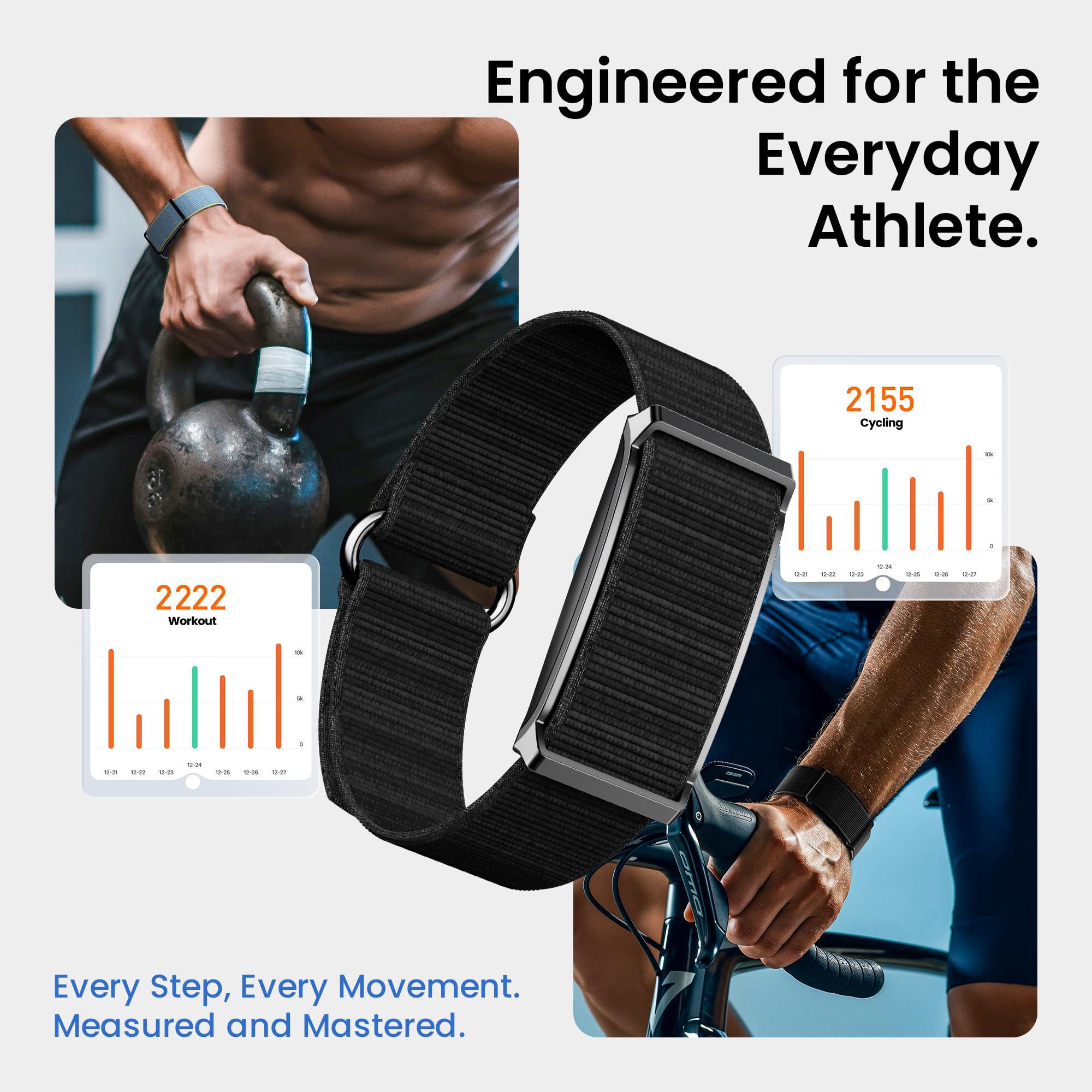 Pebble Newly Launched Qore Fitness Band with 45 Days Battery Life | 100+ Sports Modes | Advanced Health Tracking | HR & SpO2| Stress| Sleep | OneKey Measurement | Smart Notifications - Black 3