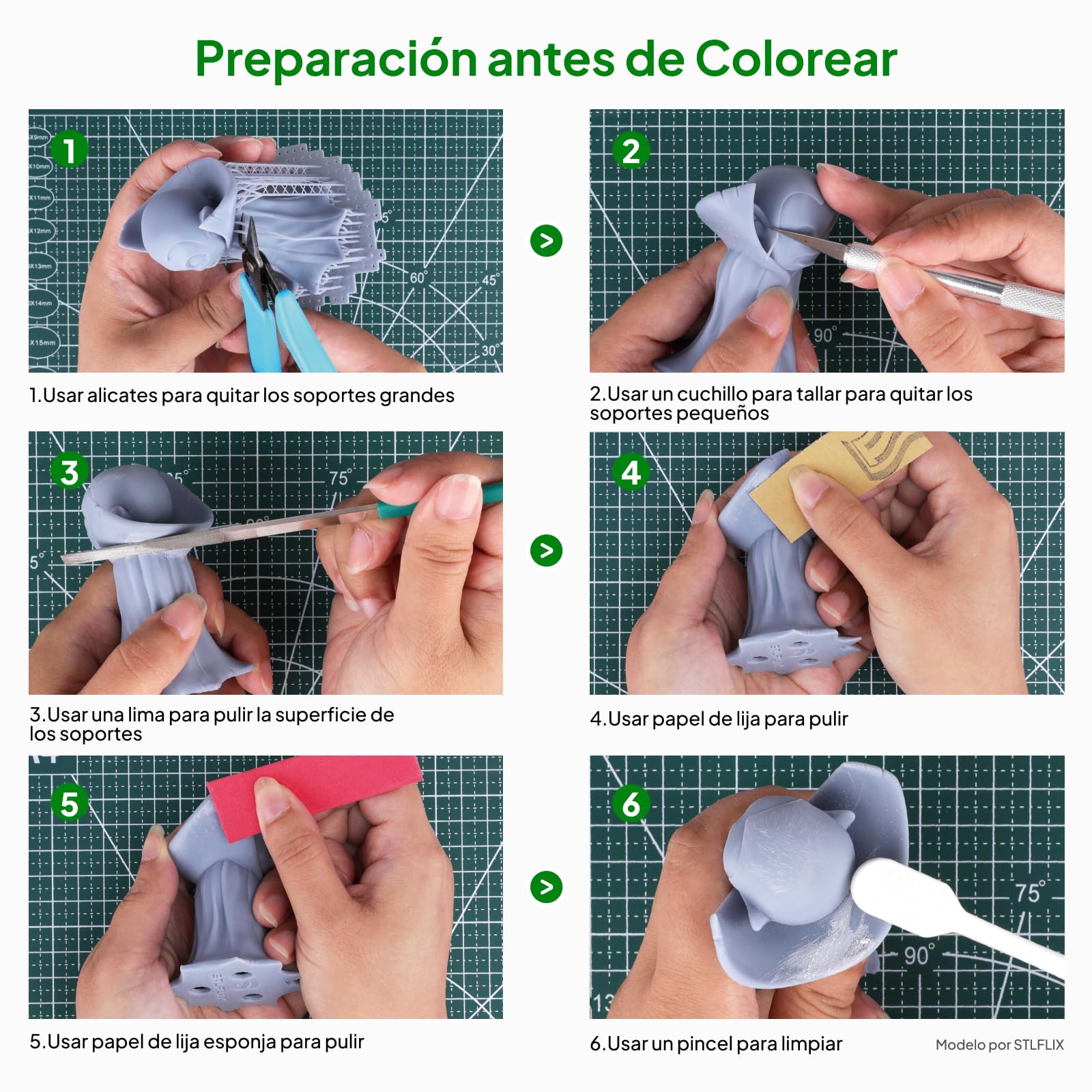 ELEGOO 3D Resina Rápida gris y Kit de Pintura 3D