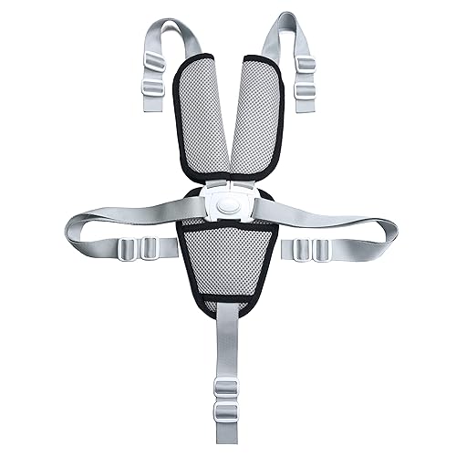 ZARPMA Correas de seguridad para silla alta, arnés de seguridad de repuesto para niños de 5 puntos con almohadillas de protección de hombro, correas