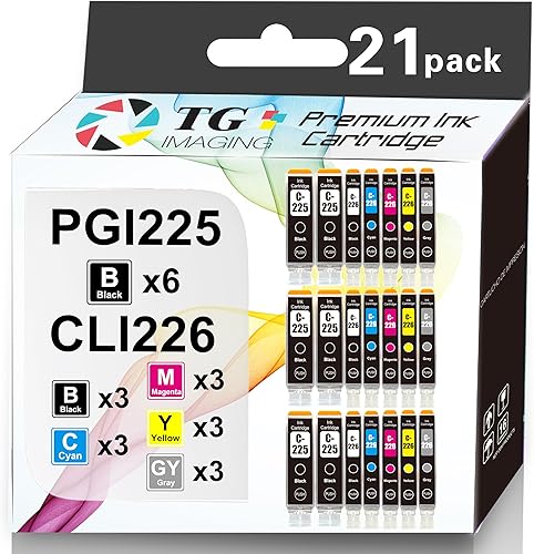 TG Imaging Cartucho de tinta de repuesto compatible para Canon 225 226 PGI225 CLI226 PGI-225 CLi-226 CLI226GY paquete para impresora de inyección de