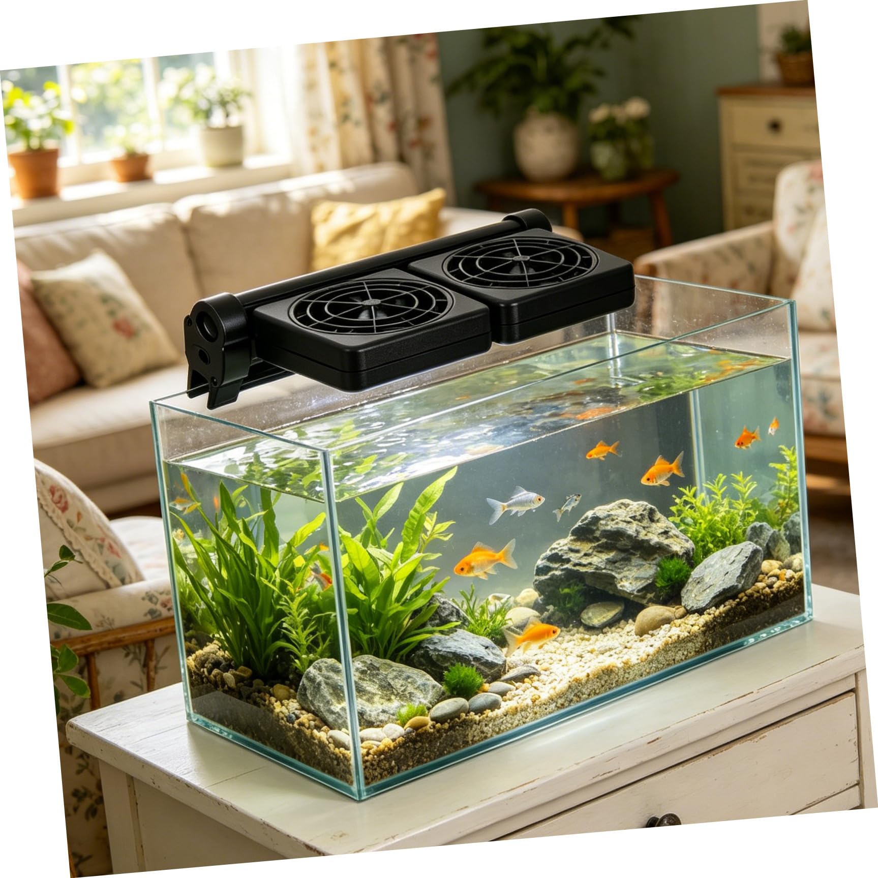 Ventilador de Enfriamiento para Acuario de 2 Cabezales 2 X 1.9w Abs Negro