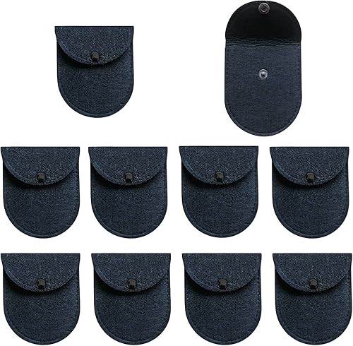 10 bolsas para audífonos, bolsa de transporte para audífonos, para llevar joyas y cambiar durante el viaje (negro)