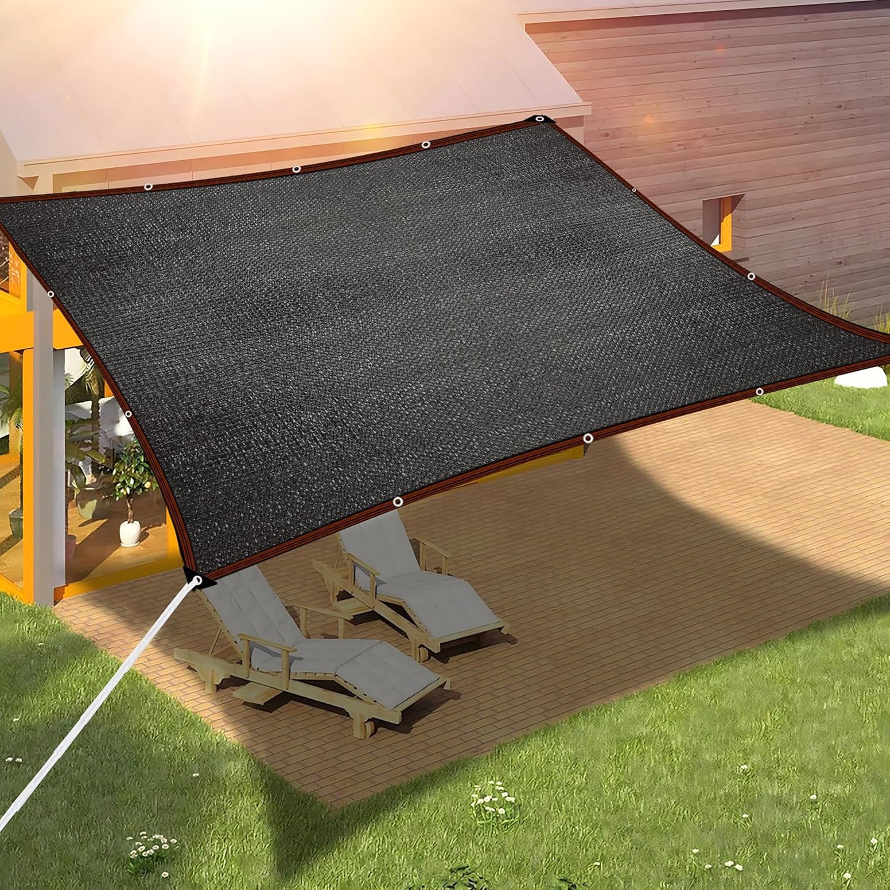 Schattierungsnetz mit Ösen 2.7 x 5.4 m Schutznetz Uv- Und Windabweisend, Leichter Und Atmungsaktiver Schattennetz Gewächshaus für Gewächshaus Scheune Oder Zwinger, Schwarz