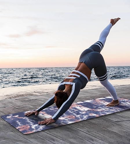 Miniatura 6 de Tapete de yoga antideslizante TPE para hombres y mujeres, tapete de entrenamiento grueso con correa de transporte, tapetes de fitness para