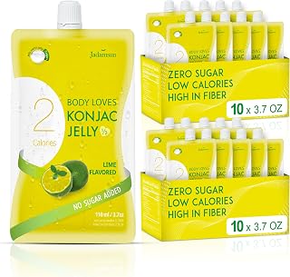 Jadamsun Konjac Jelly Juice (Lime, 20 pcs) - Delicious Low-Calorie Healthy Korean Snack, Drinkable Fruit Snack, Sugar-Free, Vegan, Gluten-Free