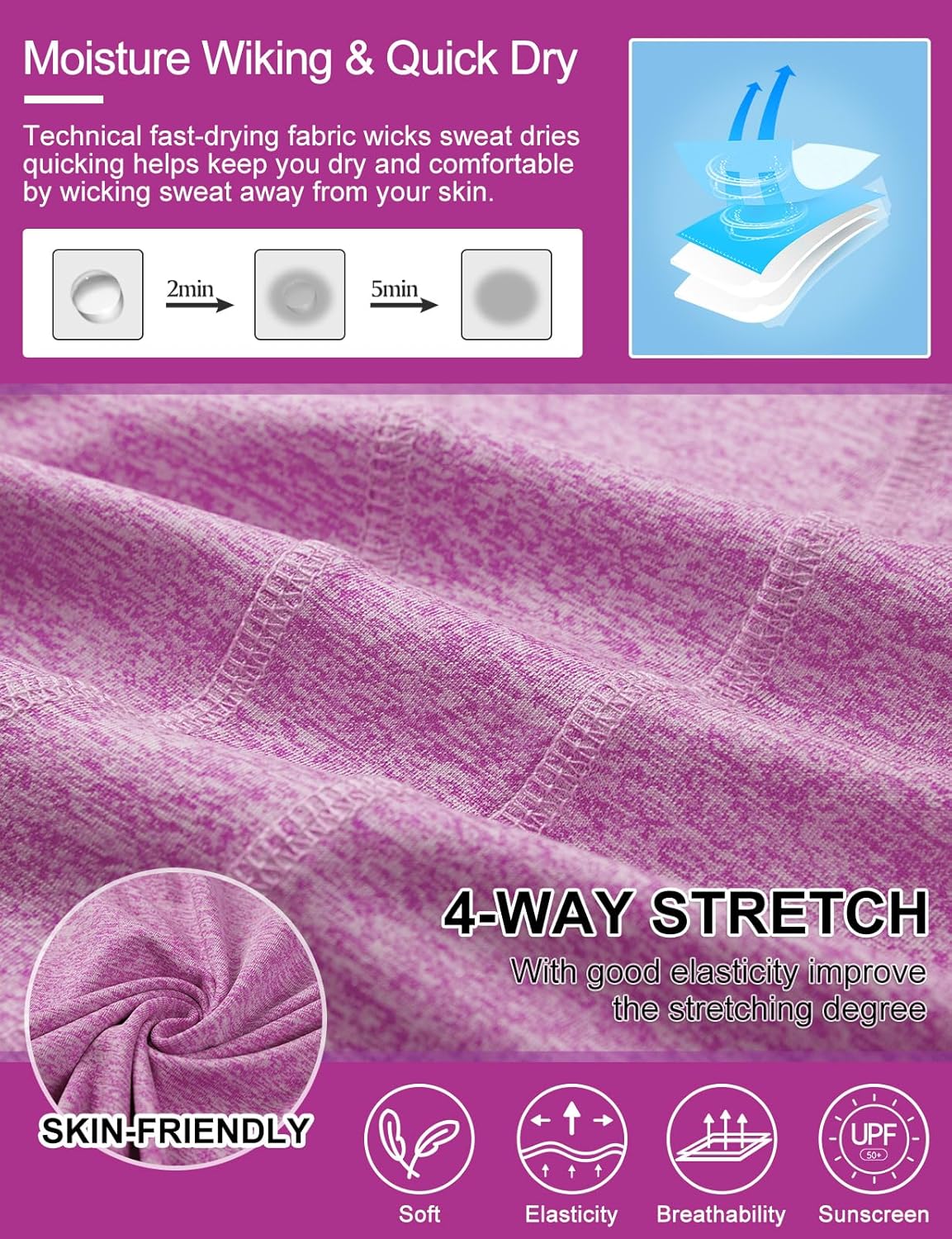 Koscacy Womens Quarter Zip Polo Shirts Short Sleeve Quick Dry Golf Tennis Athletic Tops (S-2XL) - Image 5