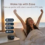 BUFFBEE Bluetooth Speaker Alarm Clock with FM Radio - High Fidelity Sound, Full Range Dimmer, Plugged in Alarm Clock Radio for Bedroom