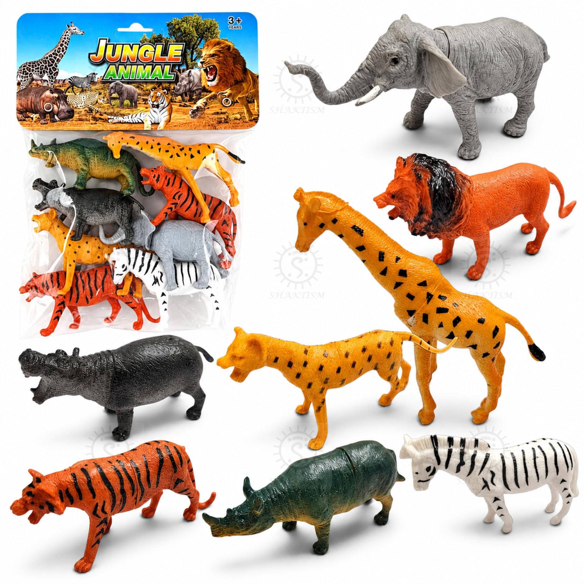 Animal Toy Set for Kids - 8 Pcs Wild Animal Figures, Educational Plastic Animal Toys for Boys & Girls Jungle Animal Figures Gift for Boys & Girls 3+ Years-image-41