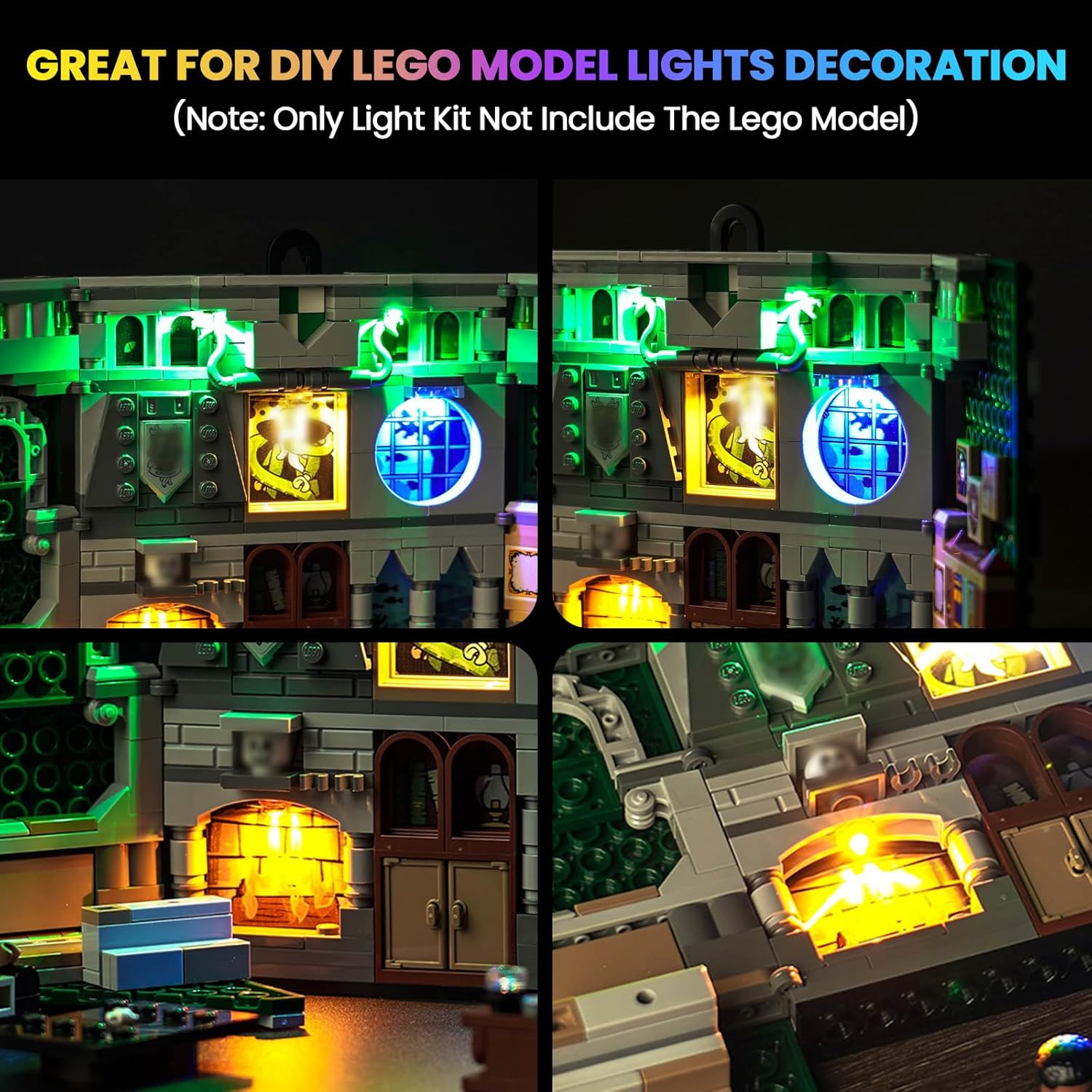 Upgraded Led Light Kit for Lego Slytherin House Banner Building Set, Compatible with Lego 76410, Best Gifts for Adults (Model Not Included)