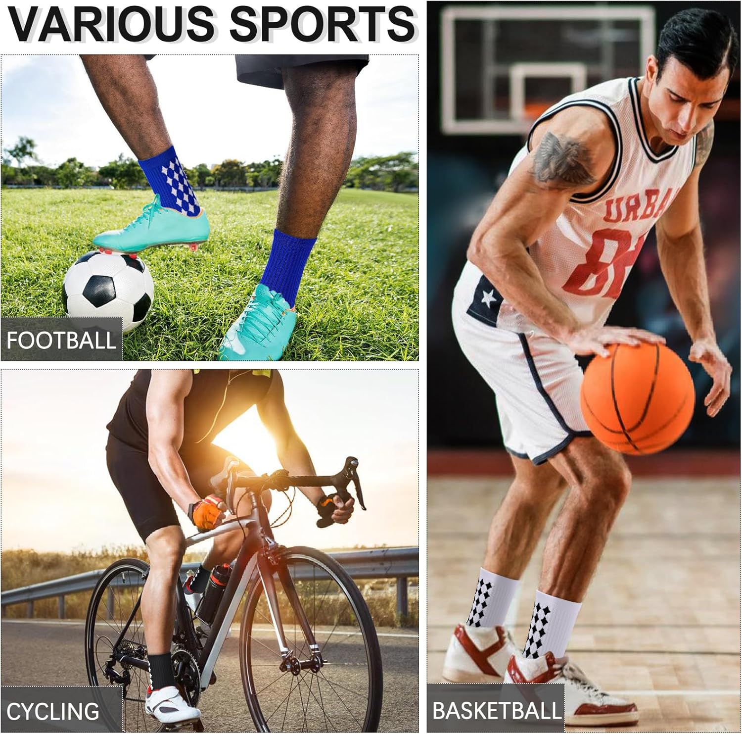 3/6 Pairs Grip Soccer Socks Men Women Non-slip Sports Socks for Basketball Football Athletic - Image 7