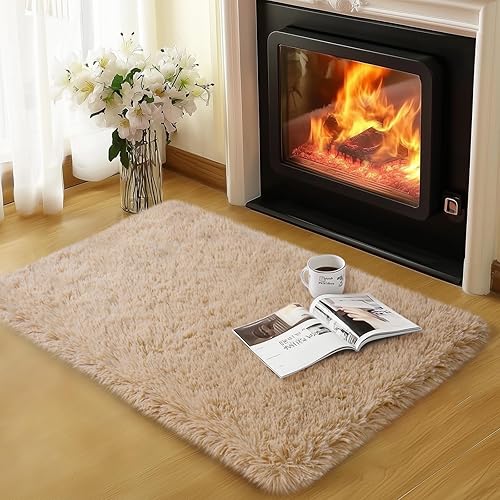 Miniatura 52 de Alfombras de área de 6 x 9 pies para sala de estar, alfombra azul grande y esponjosa para dormitorio, alfombras suaves y peludas para dormitorio de