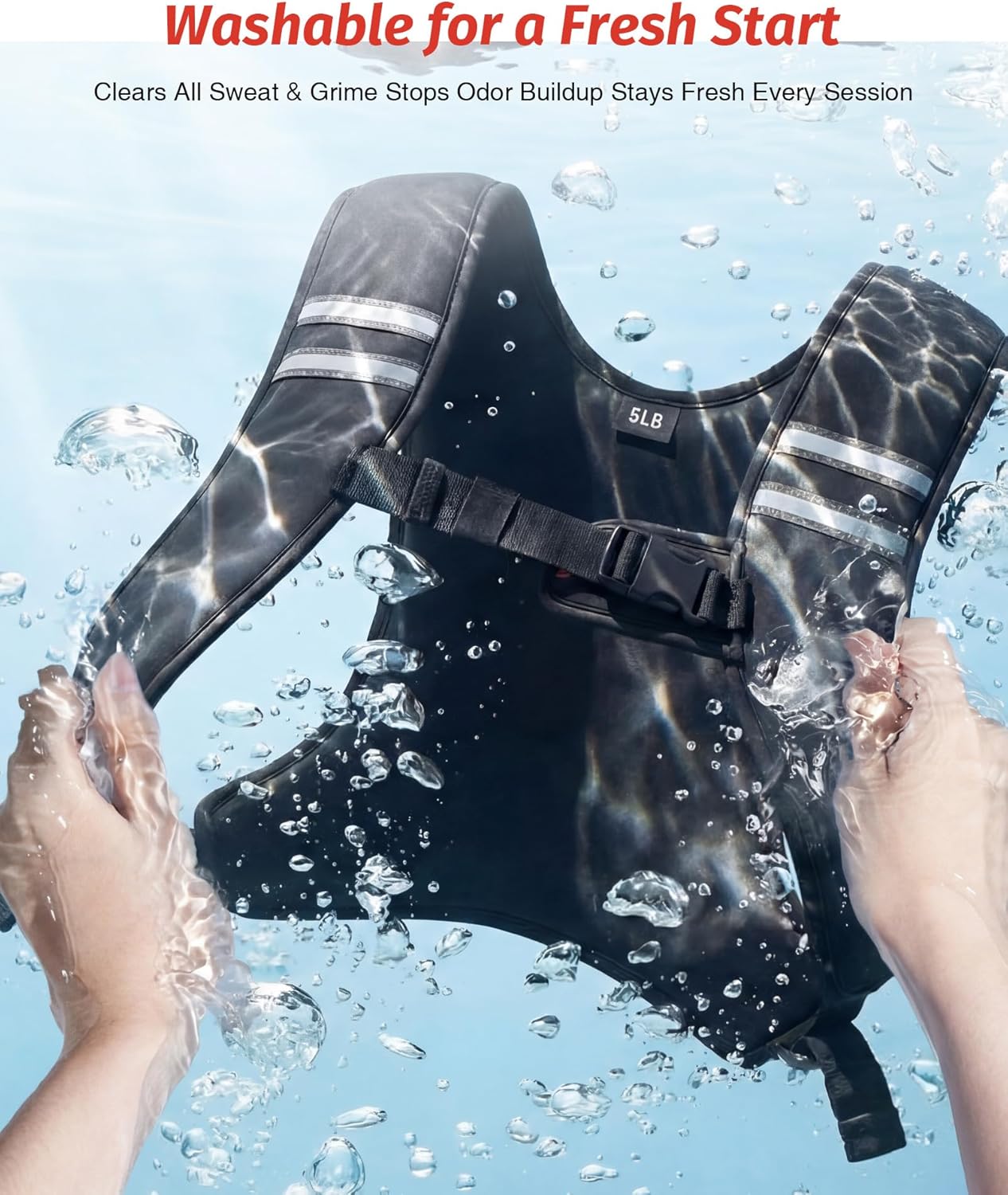 ZELUS Weighted Vest, Washable Z-Fit Soft Iron Weighted Vest for Women and Men, 5/10/15 lb Weight Vest with Reflective Strips & Adjustable Straps, Ultra Thin Weight Vest for Gym Strength Training - Image 7