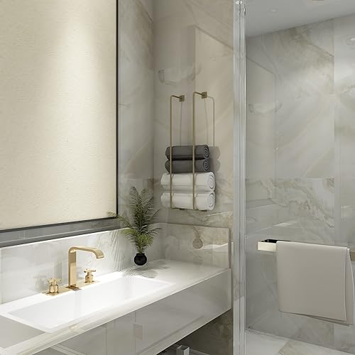 Miniatura 5 de Toalleros de metal para montaje en pared de baño, toallero para pared de baño, almacenamiento de toallas de baño para baños pequeños, organizador de