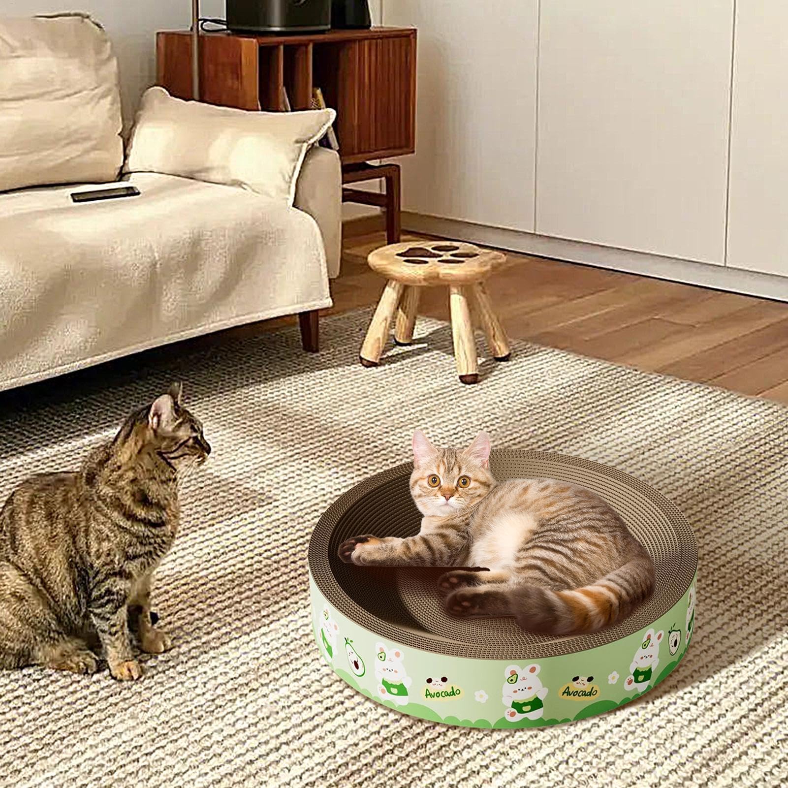 Arañador para gatos Cama Estilo Lounge De Tamaño Mediano | Base Juego Completo De Recambio De Almohadillas Rascadoras s De Cartón Para Gatos Y Otras