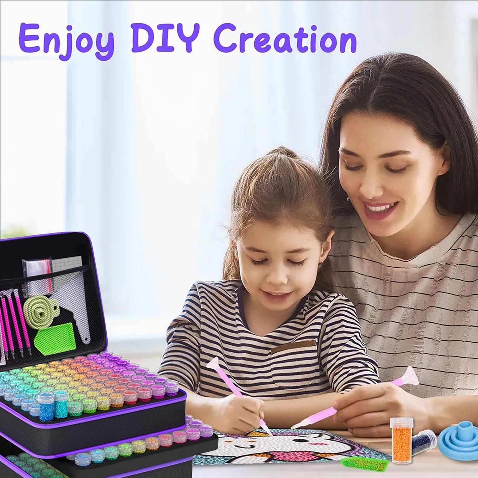 RATSTONE Diamond Painting Kit,240 Pezzi Di Bottigliette,Con Scatola,Imbuto,Adesivi e Altri Accessori,Adatto Per La Pittura a Diamante,La Conservazione,Ecc.