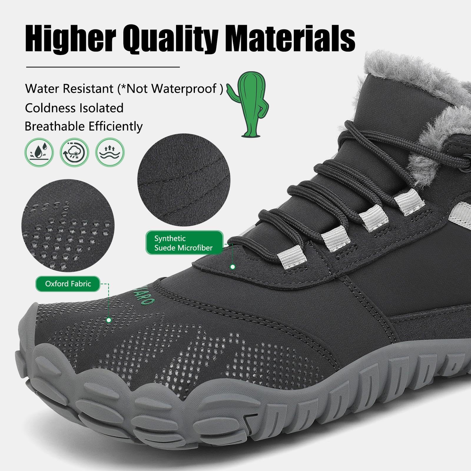 SAGUARO Barefoot Stivali Invernali Impermeabile Uomo Caldo Scarpe Inverno Donna Trekking Sneaker Outdoor Impermeabile