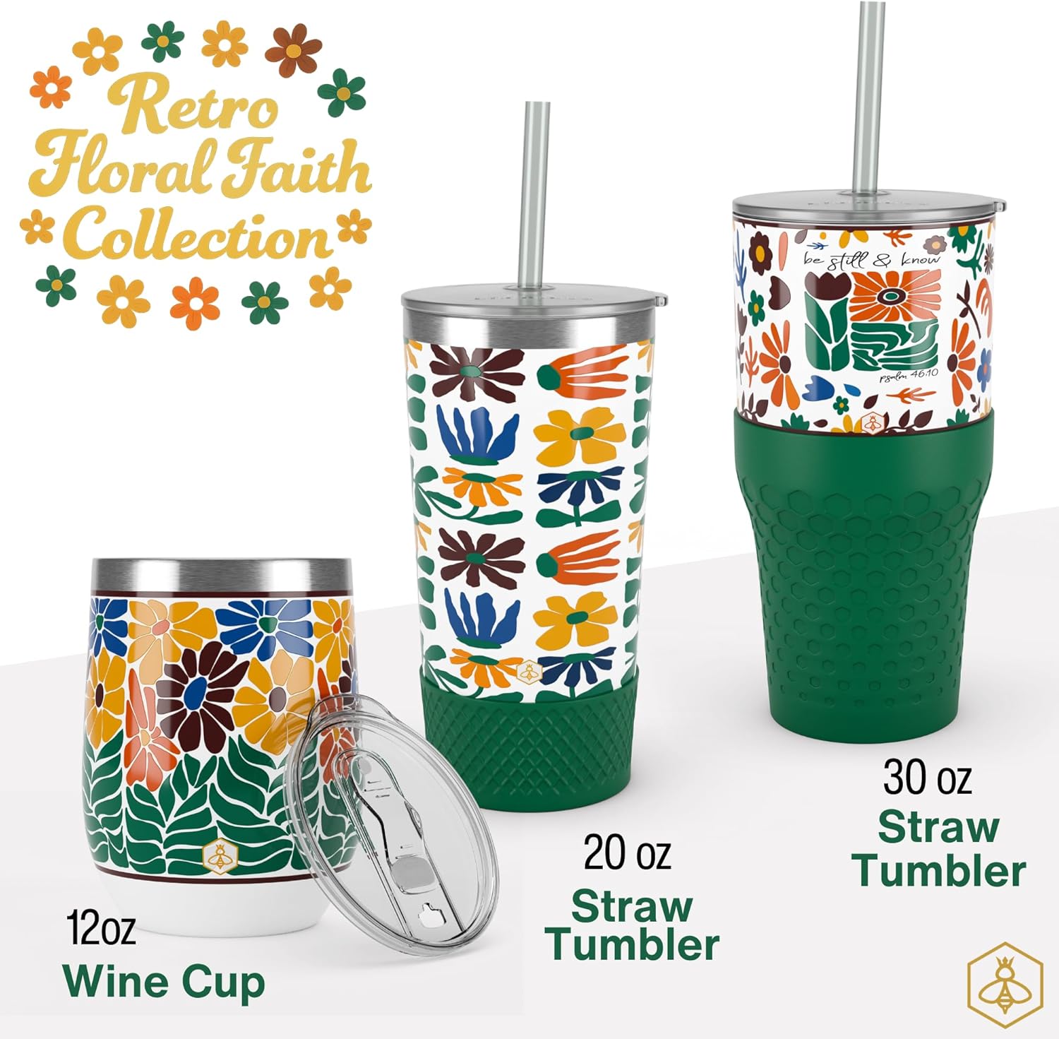 Biddlebee 20oz Insulated Tumbler with Straw and Slider Lids | Cute Stainless Steel Coffee Cup and Water Bottle with Silicone Boot | Gift for Women, Mom or Best Friend | Travel Mug Hot Cold - Image 9