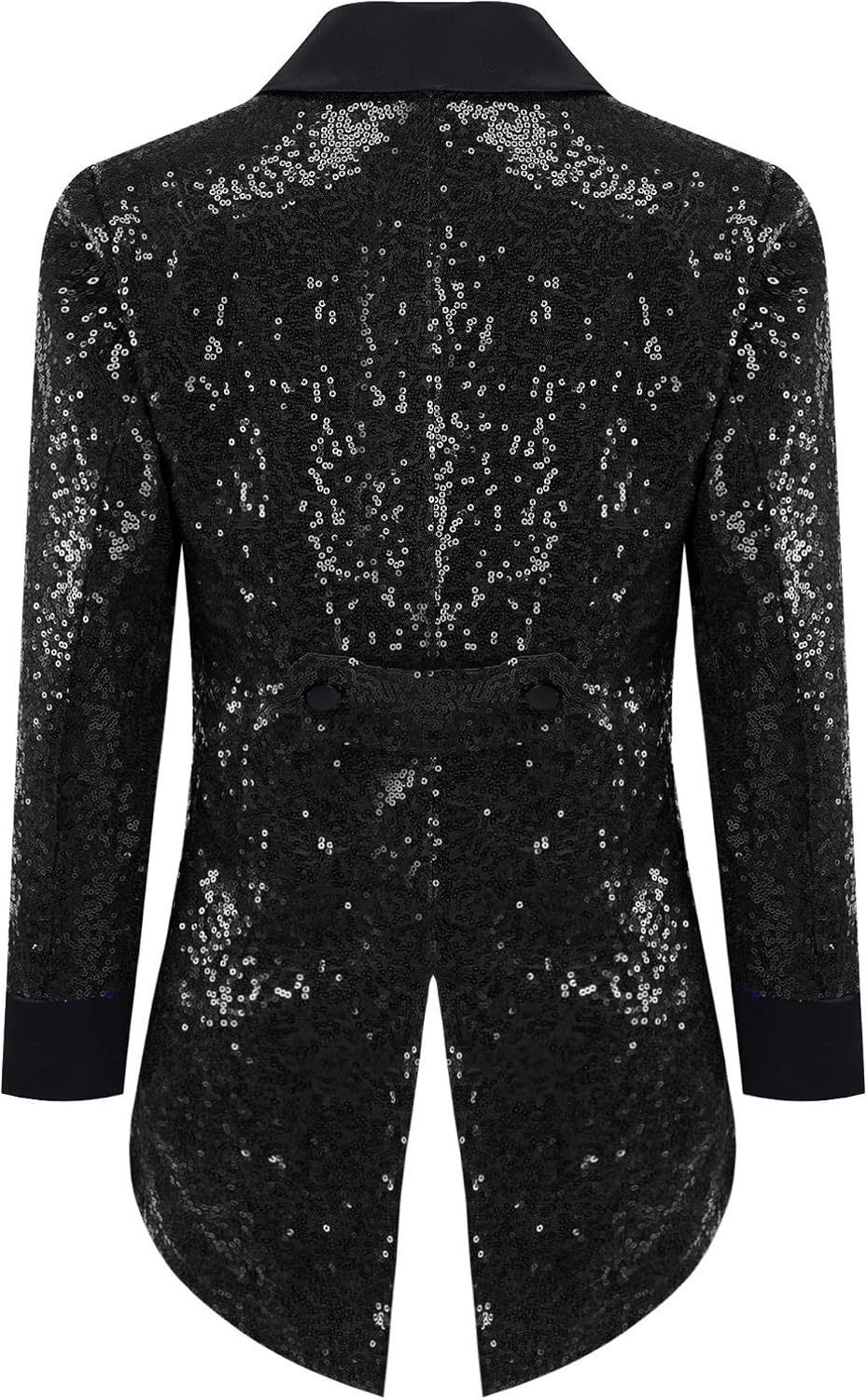 TiaoBug Boys Sequins Tailcoat Slim Fit Tuxedo Blazer for Kids Formal Jacket for Wedding Prom Casual