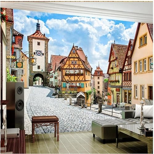 Miniatura 2 de Wall Decal Mural Custom Wallpaper 3D Stereoscopic Style Buildings in The City Wallpaper Living Room Backdrop Room Wallpaper Papel Tapiz 144X100