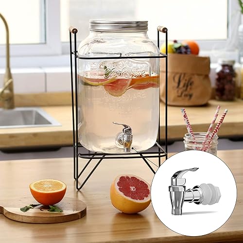 Miniatura 6 de joaoxoko Grifo para dispensador de bebidas, paquete de 2 grifos de repuesto para dispensadores de bebidas, grifos plateados para cubos de 2 galones,