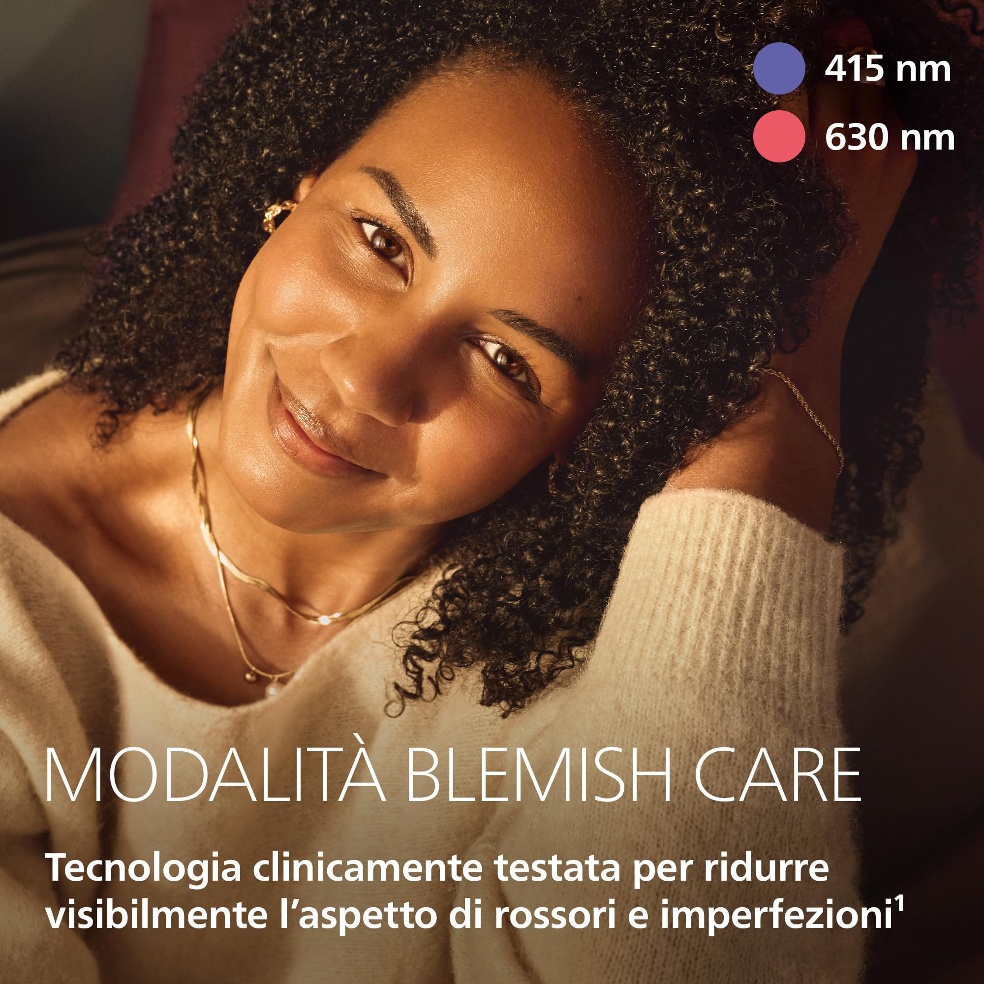 Philips ReAura Maschera facciale a LED - 3 in 1 per viso, contorno occhi e collo, 3 modalità, a luce rossa, blu e vicino infrarosso¹ clinicamente testata, flessibile, routine da 10 minuti, LTM7100/00