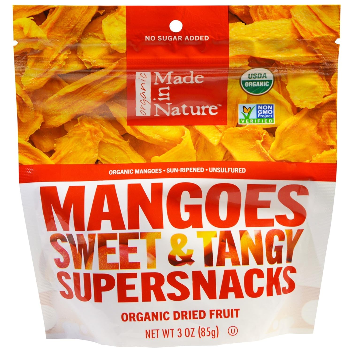 Made in Nature, Organic Mangos Sweet & Tangy Supersnacks, 3 oz(Pack of 3)