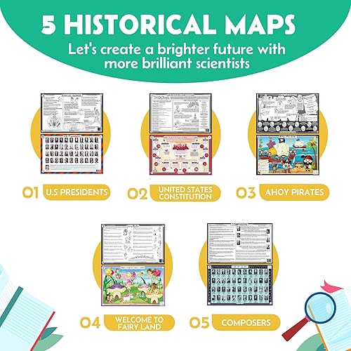 Miniatura 6 de Tot Talk Mantel individual educativo de los Presidentes de los Estados Unidos para niños, lavable y duradero