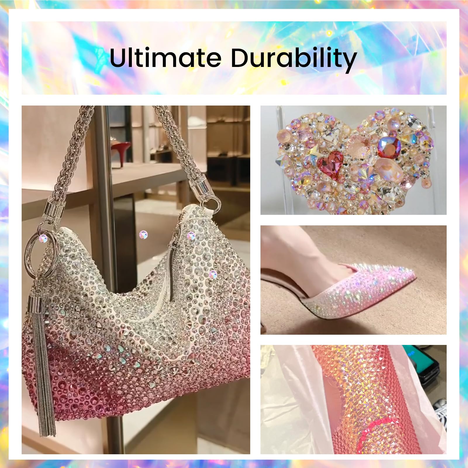 Diamantes de imitación SS16 (3,8-4,0 mm), parte trasera plana, cristal rosa AB