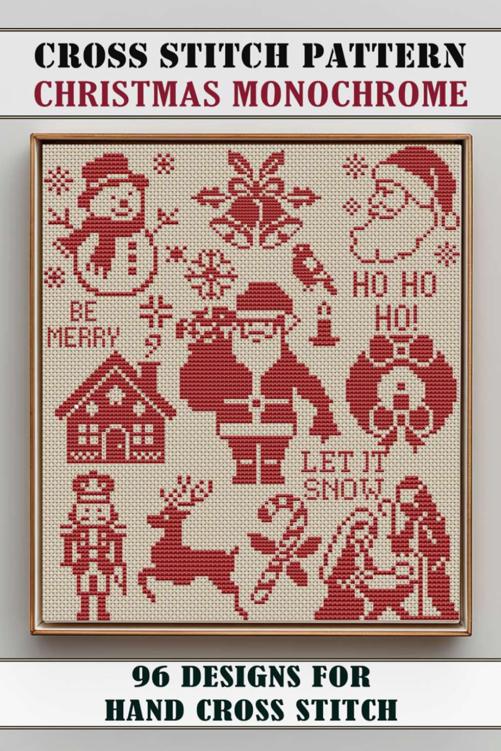Cross Stitch Pattern Christmas Monochrome: 96 Designs for Hand Cross Stitch