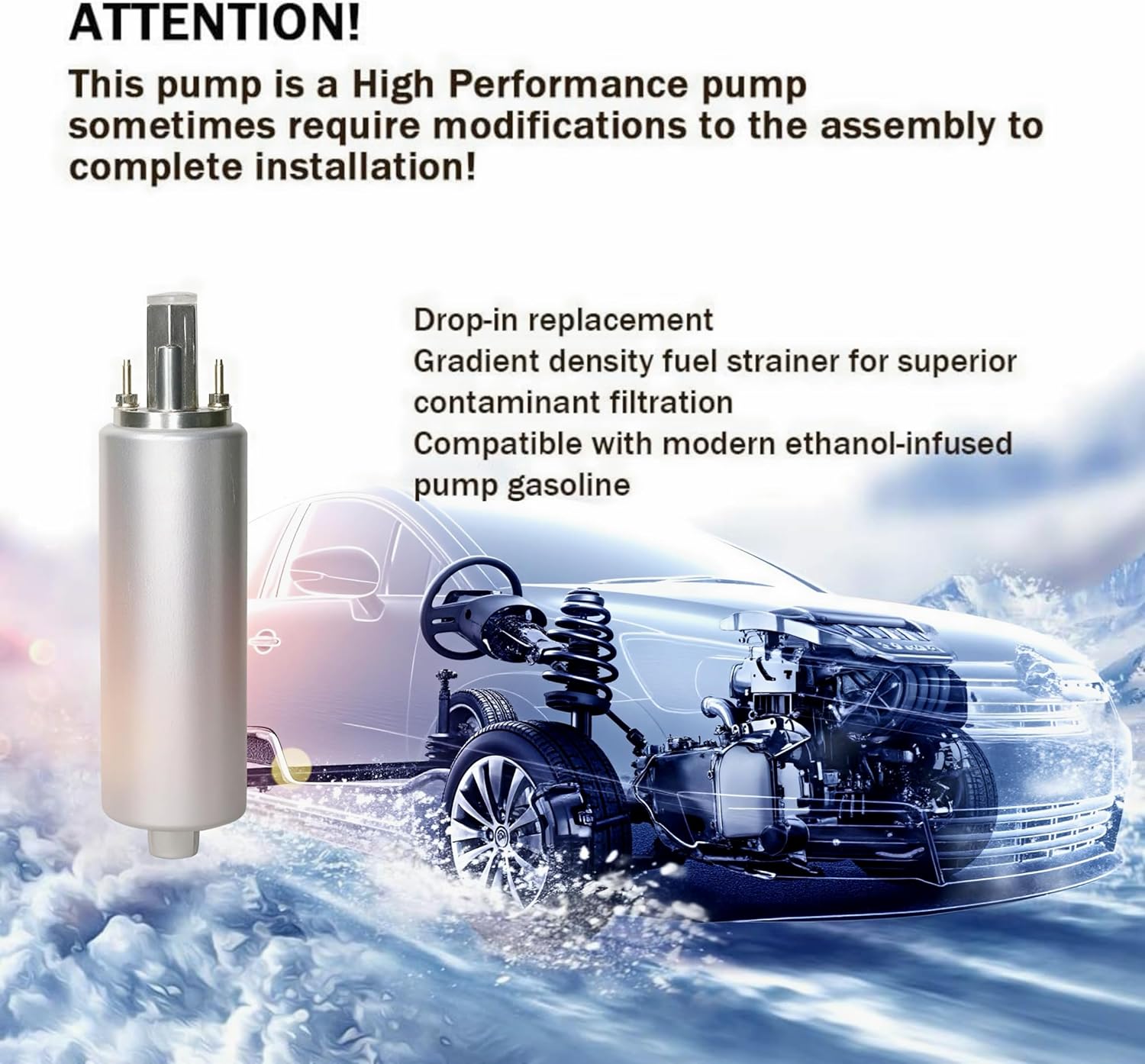 Inline Fuel Pump 255LPH HIGH PRESSURE (Universal External Pump) Replaces GSL392-400-939 - Image 2